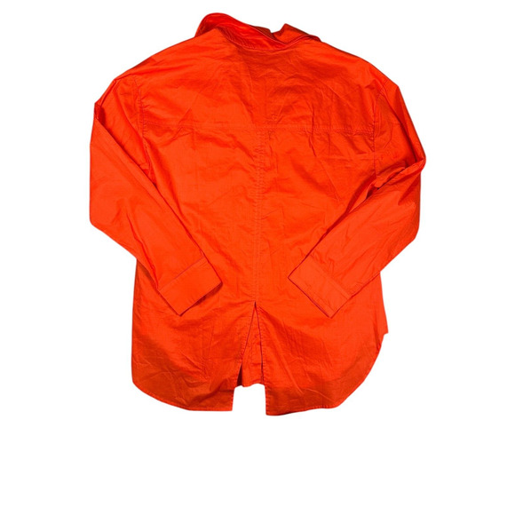 Sanctuary Size Medium Oversized Boyfriend Back Slit Button-Up Shirt Orange NWT - Picture 2 of 6